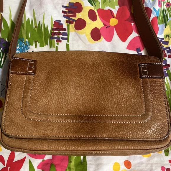 Fossil brown leather purse, vintage, small, shoulder strap, compact, casual - Picture 3 of 8
